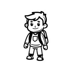 Fototapeta premium character of student go to school