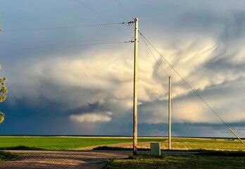 A Power Pole against an Epic Montana Thunderhead