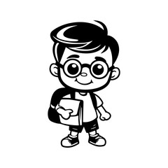 Fototapeta premium character of student go to school