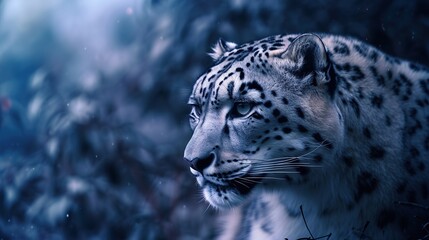 Fototapeta premium Snow Leopard in a Mystical Setting