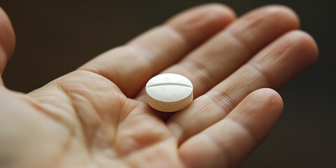 White pill in hand 