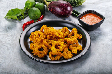 Golden fried squid crispy tempura