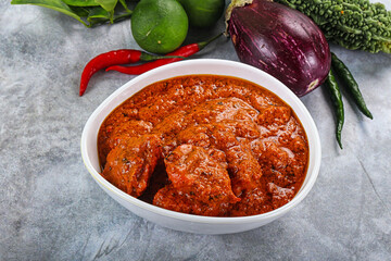 Indian cuisine - butter chicken with sauce