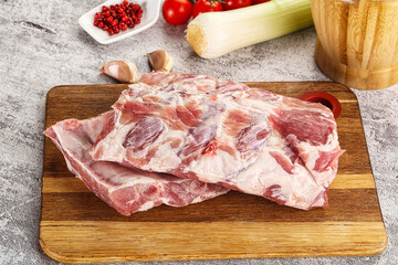 Raw pork ribs for barbecue