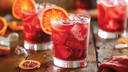 Enjoy a refreshing Americano cocktail made with zesty Sicilian red oranges and Campari. Its vibrant red hue and vibrant orange garnish add a pop of color to your summer gatherings.