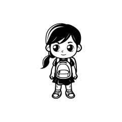 character of student girl go to school