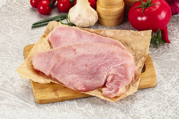 Raw uncooked turkey fillet steak
