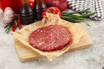 Raw beef burger cutlet minced meat