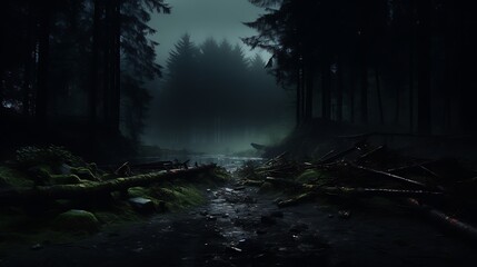 Obraz premium night in the woods