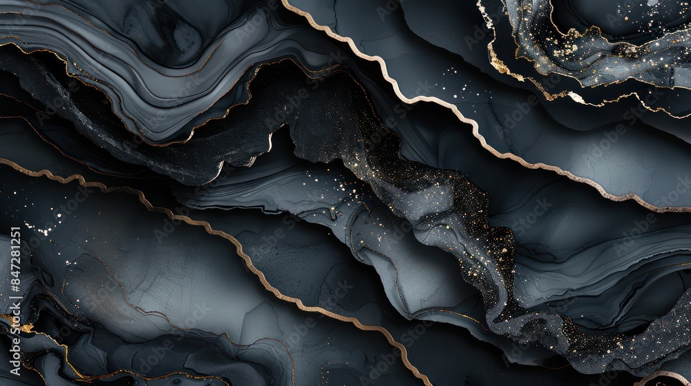 Poster this image showcases a luxurious abstract black and gold marble pattern with intricate details and a
