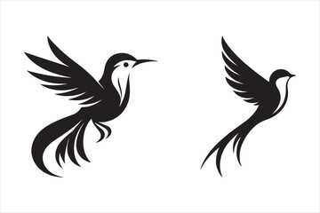 Vector silhouette of bird with minimalist design
