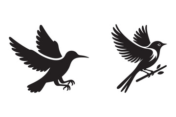 Obraz premium Vector silhouette of bird with minimalist design