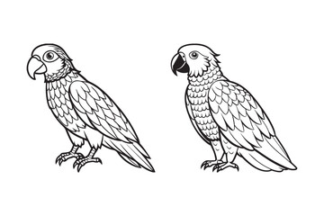 vector silhouette of Parrot bird with minimalist design