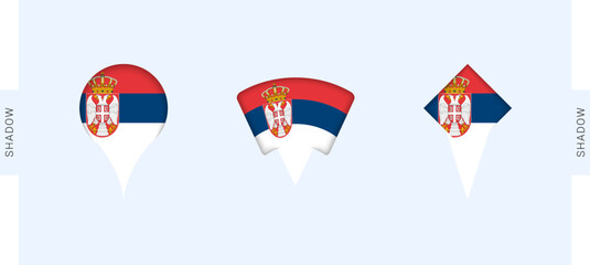 Serbia Map Markers Set. Perfect for projects related to Serbia, travel, geography, and international representation.