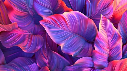 Abstract leaves background, a pattern that mimics nature's textures. Colorful plant texture, a representation of leaf design.