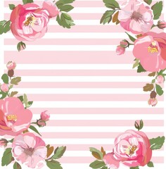 Round frame with pink floral borderRound frame with pink floral border 