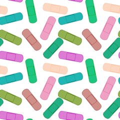 Medicine tape seamless pattern for wrapping paper and fabrics and linens