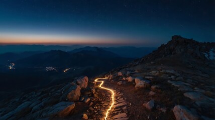 Obraz premium Footpath trail in high mountains landscape