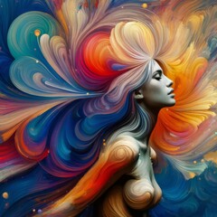 vivid color meditation abstracts with celestial forms