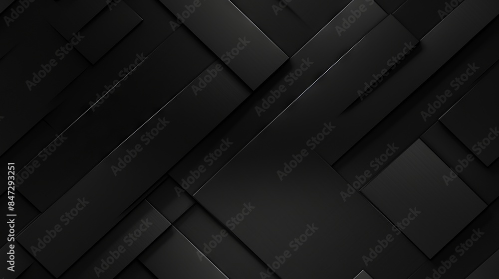 Wall mural seamless pattern of geometric squares on a black background. - Wall murals