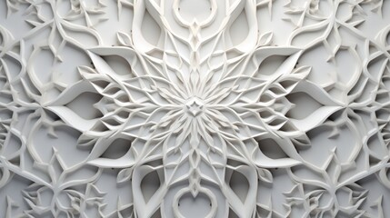 This intricate carving features a delicate geometric flower design and adds a touch of elegance to any space.