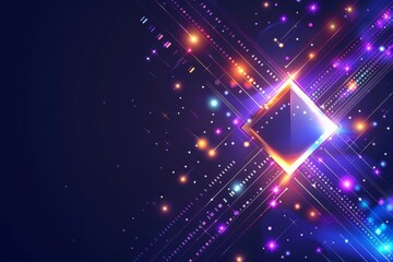 Fototapeta premium AI Concept with Vibrant Digital Abstract Art