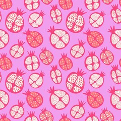 Abstract fruit seamless pomegranate pattern for wrapping paper and fabrics