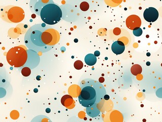 This cheerful and playful pattern features a variety of colorful circles arranged in a seamless pattern on a clean white background.