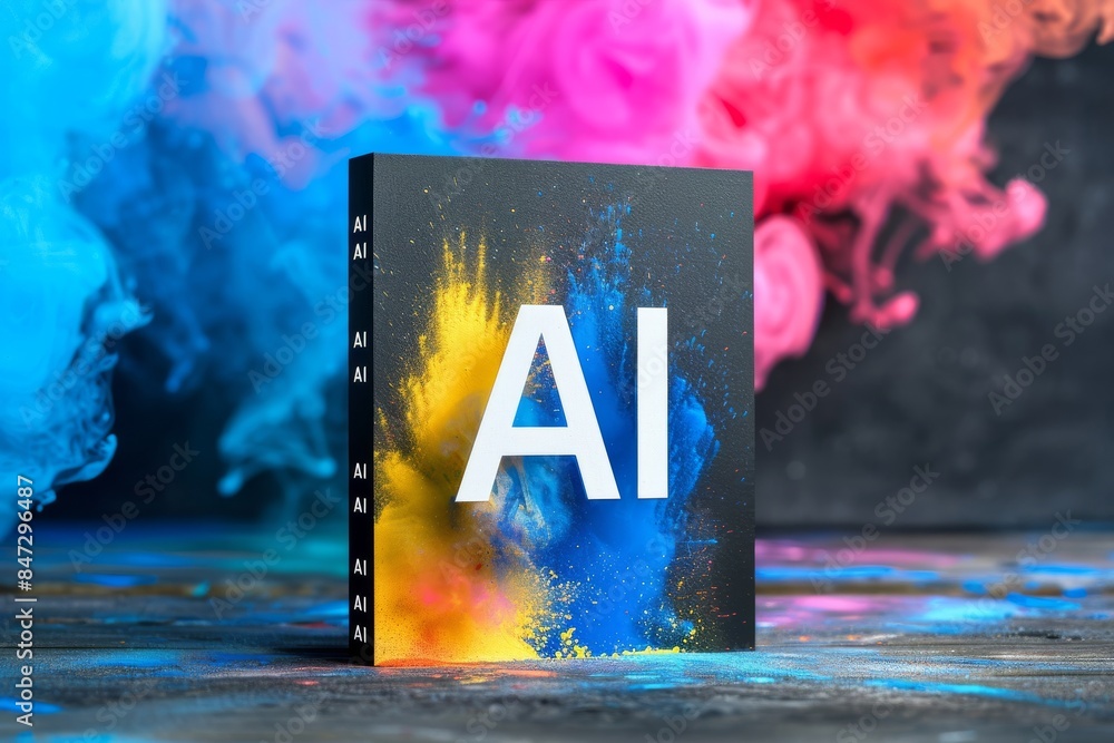 Poster ai creative colorful ai computer chip cpu performance design concept