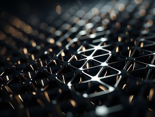 Close up view of a metal grate with a regular pattern of holes.