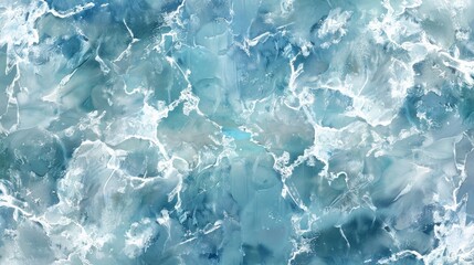 Obraz premium Blue and White Marble Batik Wallpaper with Frosty Aqua Crystal Background and Mint Green Tie Dye Pattern