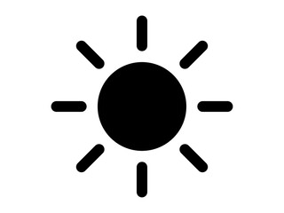 シンプル太陽アイコン：丸端黒