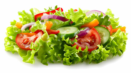 A colorful fast food salad with a variety of vegetables and a light dressing