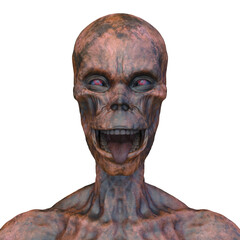 男性ゾンビの顔　3DCGレンダリング