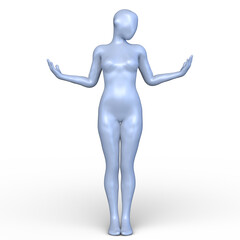 ポーズをとる女性　3DCGレンダリング