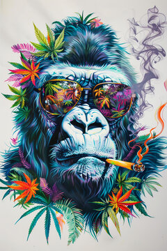 Monkey smoking weed