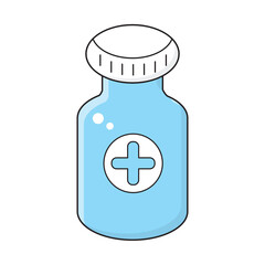 Blue pill bottle isolated vector