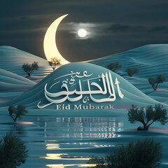 This beautiful Islamic 3d illustration is mainly made for great celebration Eid al Adha