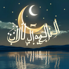 This beautiful Islamic 3d illustration is mainly made for great celebration Eid al Adha