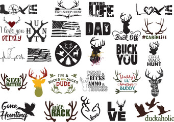 Hunting SVG Bundle, Deer SVG, Hunting Season SVG, Deer Hunting svg, Hunting Club svg, Hunting Life svg, Cut Files for Cricut, Silhouette
