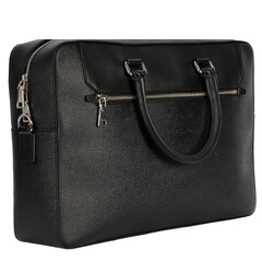 Black Leather Briefcase Angled View