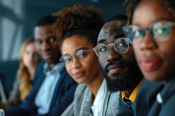 Obraz premium A group of people sitting next to each other, great for illustrating social gatherings, friendship, community or family scenes