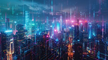 Obraz premium IlluminatedCity