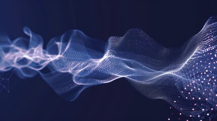 Fototapeta premium Particle Flow Dark Blue