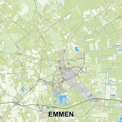 Emmen, Netherlands Poster map art