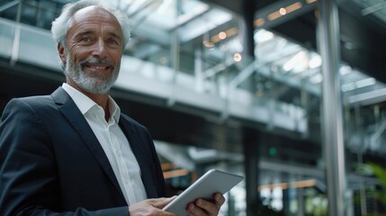 A person holding a tablet computer, possibly working or browsing