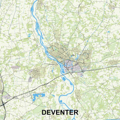 Deventer, Netherlands Poster map art
