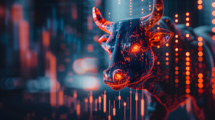 Holographic bull as a symbol of the bullish cycle on the cryptocurrency market