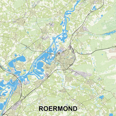 Roermond, Netherlands Poster map art