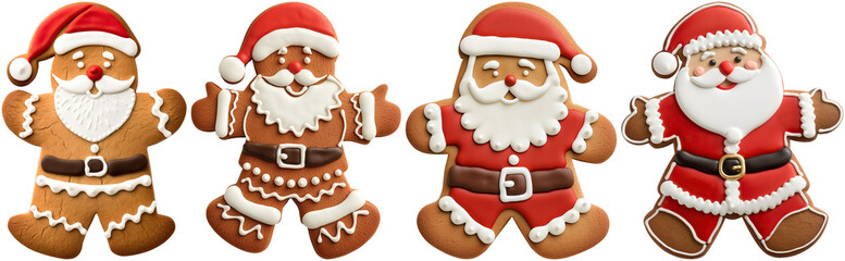 set of gingerbread santa claus mans, cut out © Schmidt